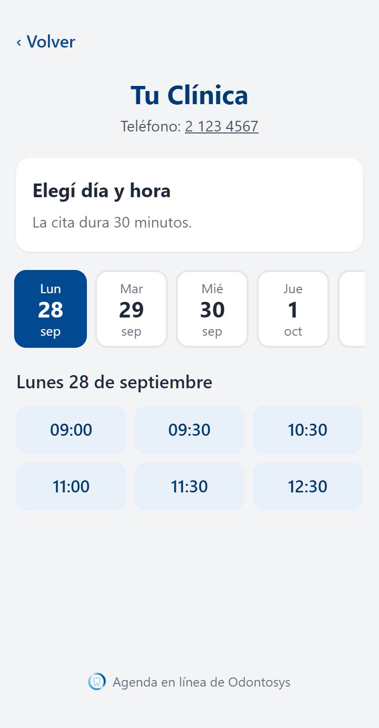 El paciente elige el día y la hora entre los horarios libres